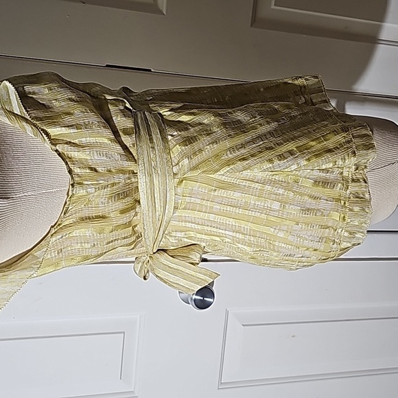 BCBG MAXAZRIA Women's wrap blouse with ruffle sleeves tie in back. Size XS. - Picture 5 of 8